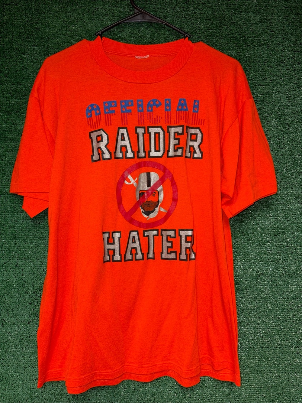 Denver Broncos True Vintage 70s Official Raider Hater Single Stitch Shirt L NFL